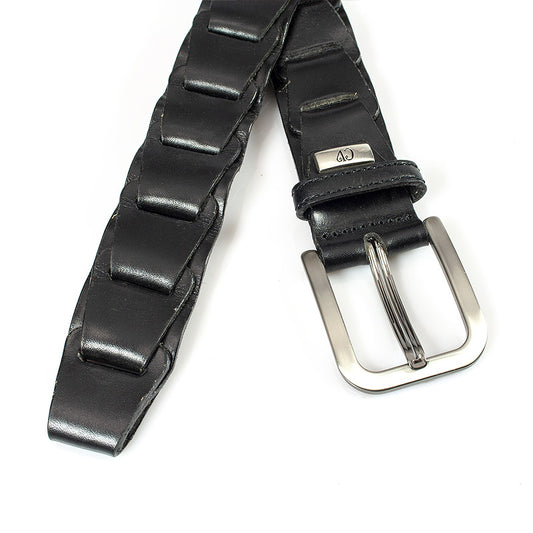 Zwarte fantasie vlecht riem heren