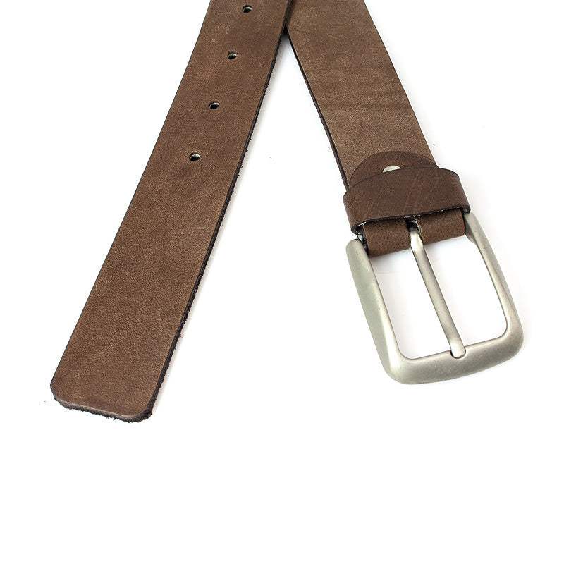 Heren-dames riem bruin nubuck leer