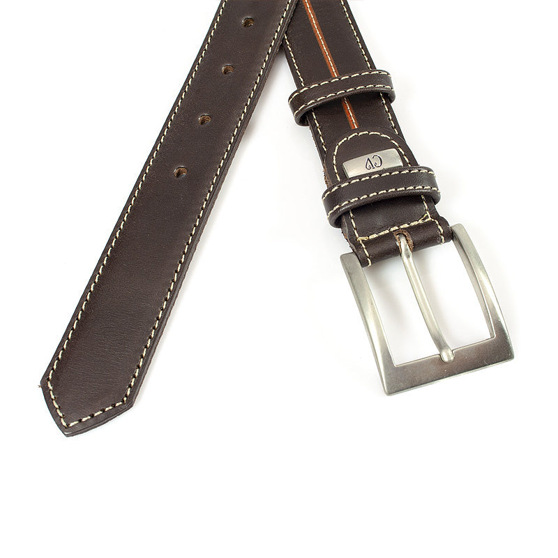 heren jeans riem bruin leer 3 cm