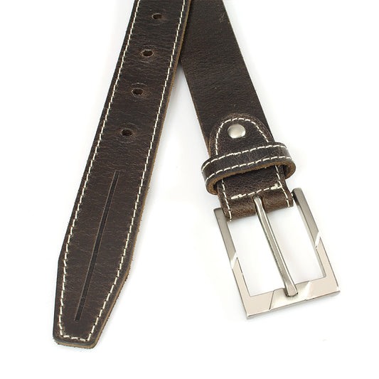 heren jeans riem bruin leer 3 cm