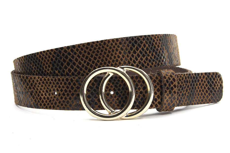 dames riem bruin python