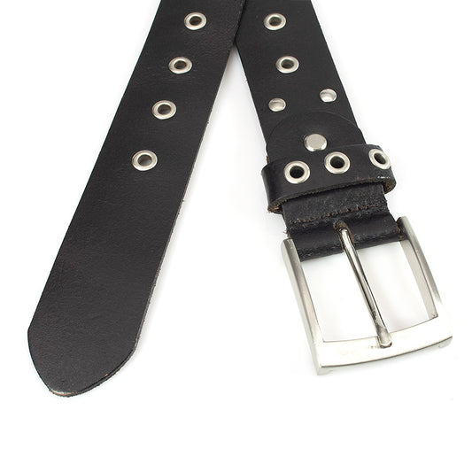 dames jeans riem zwart leer 4 cm