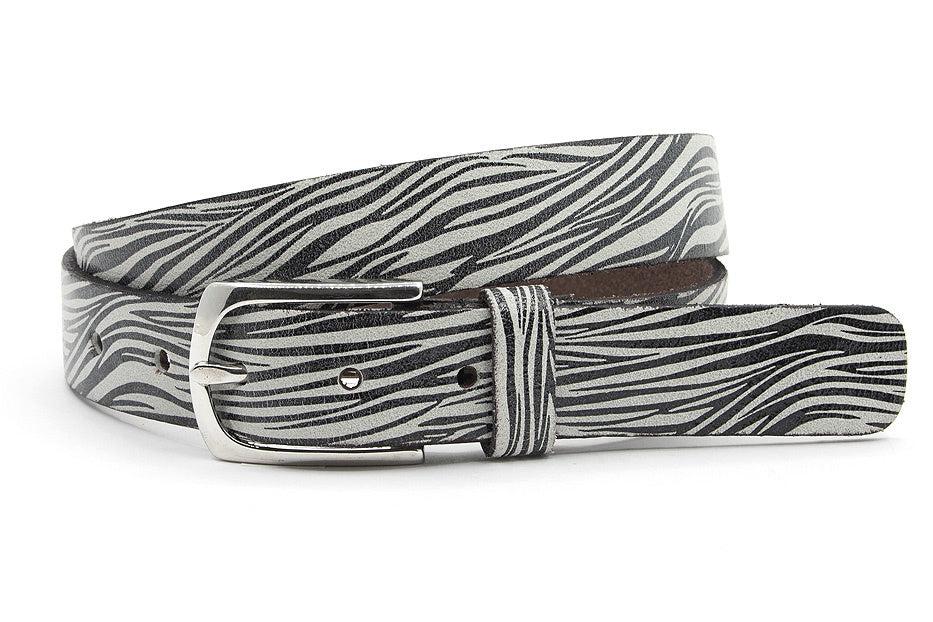 Dames riem zwart/ wit zebra