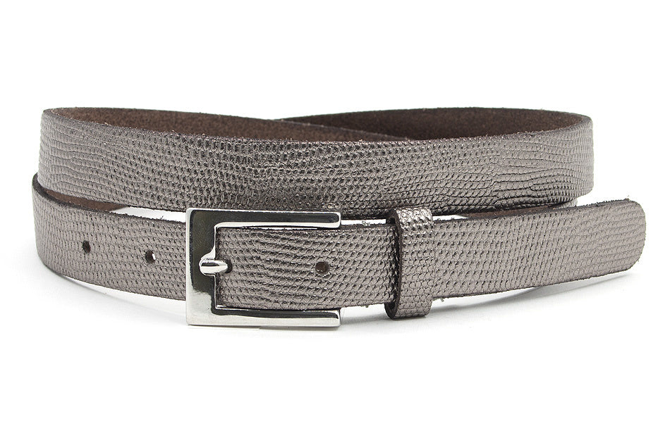 Dames riem zilver/brons (pewter)