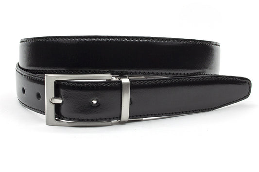 Draaibare (reversibel) riem cognac/zwart