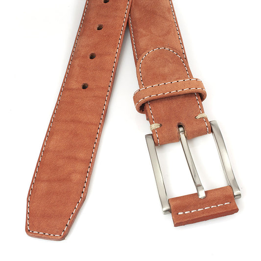 Brique kleurige nubuck riem