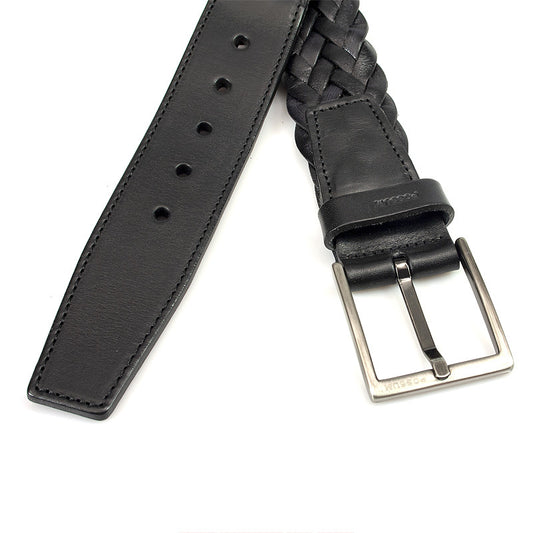 Vlechtriem zwart unisex