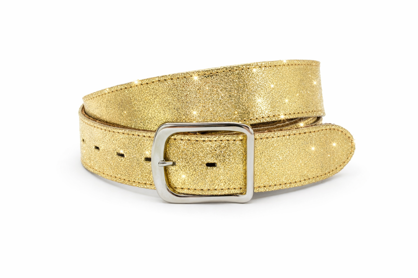 dames jeans riem goud leer 4 cm