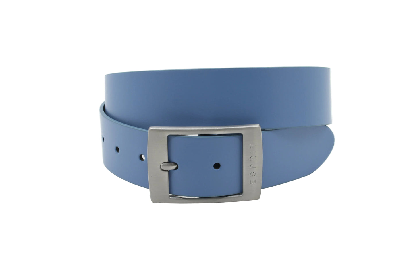 Dames riem blauw - Basic leren riem 4cm met zilverkleurige gesp