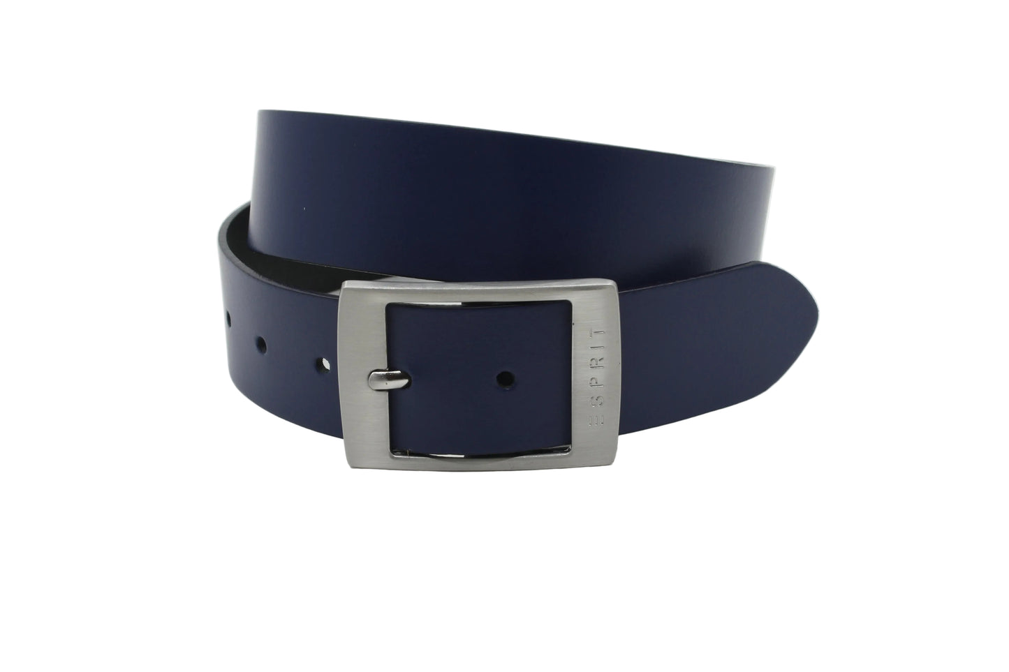 Dames riem blauw - Basic leren riem 4cm met zilverkleurige vierkante gesp