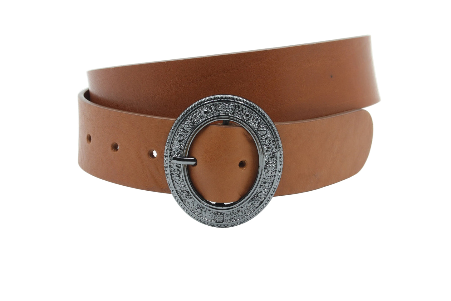 dames jeans riem cognac leer 4 cm