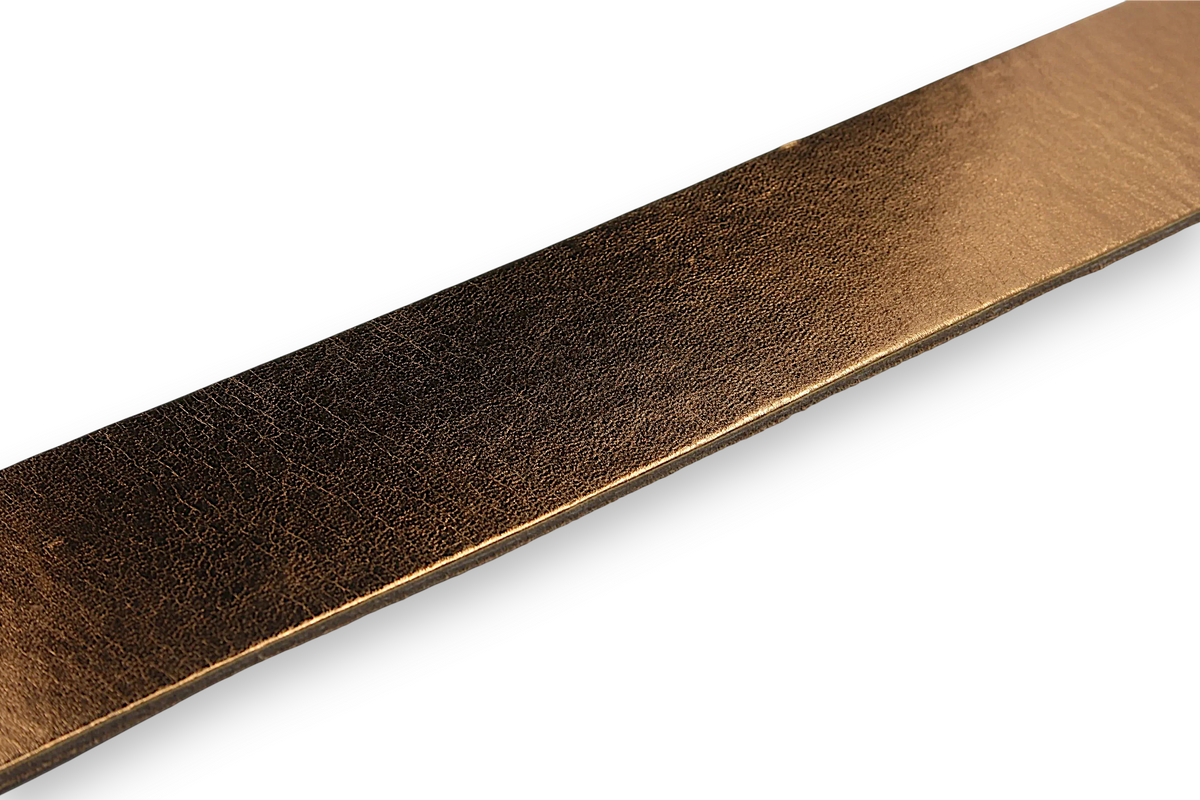 dames brede riem brons leer (metallic) 6 cm