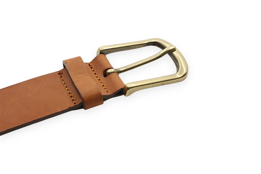 dames jeans riem cognac leer 4 cm