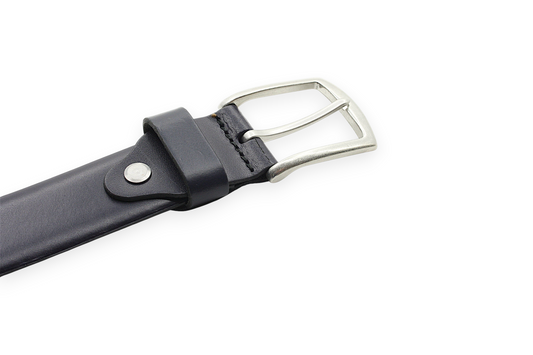 heren pantalon riem blauw leer (nubuck) 3.5 cm