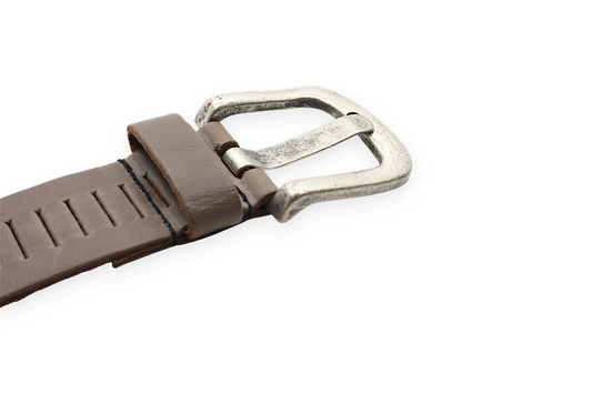 dames jeans riem taupe leer 4 cm