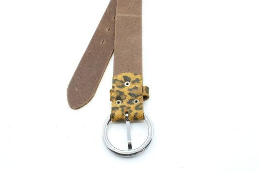 Dames riem met luipaard print