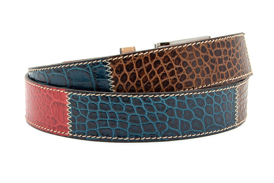 Heren riem patchwork