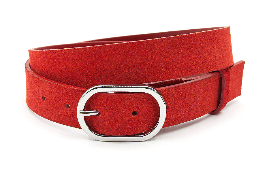 Hippe rode suede dames riem