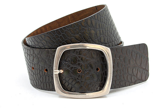 Brede bruin/groene heupriem