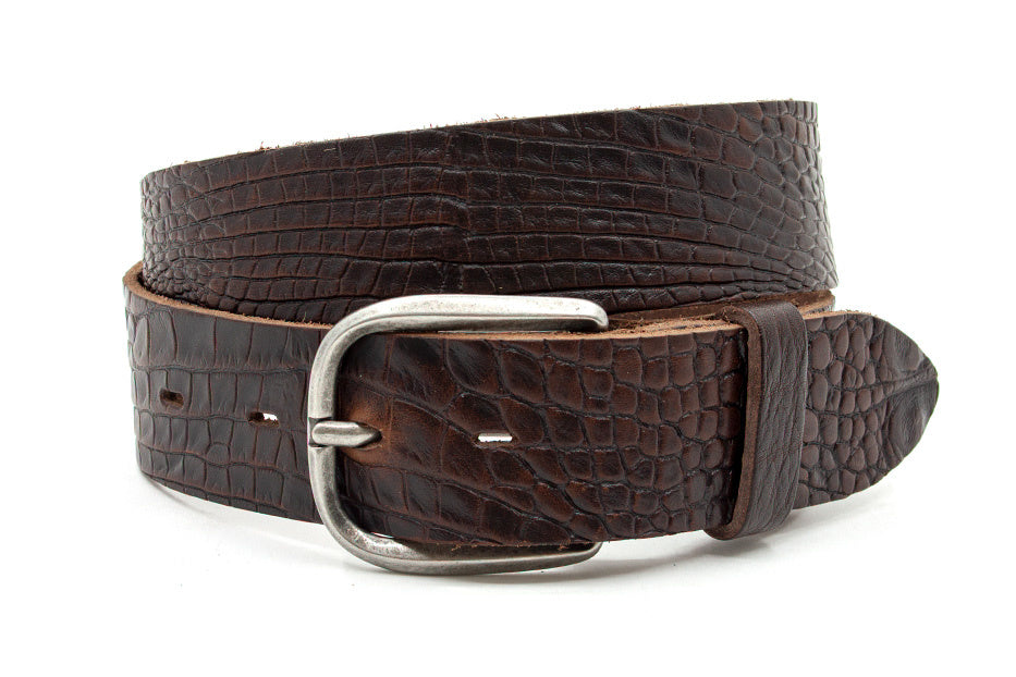Jeans riem donkerbruin