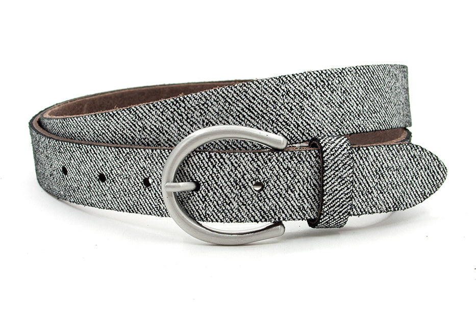 Dames riem zwart/zilver