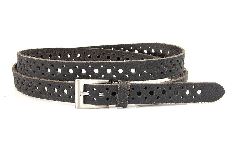 Damesceintuur zwart crackle