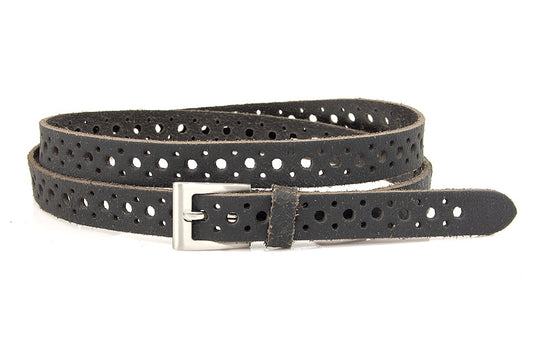 Damesceintuur zwart crackle