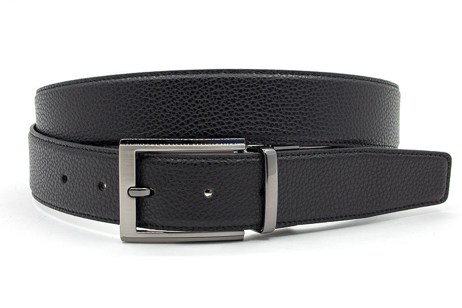 Draaibare heren riem zwart/midden bruin