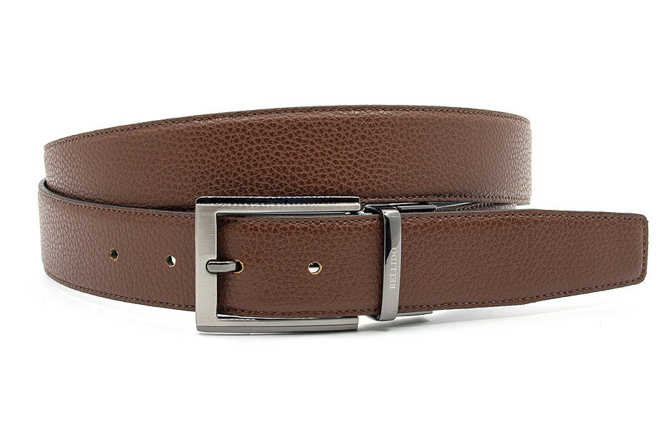 Draaibare heren riem zwart/midden bruin