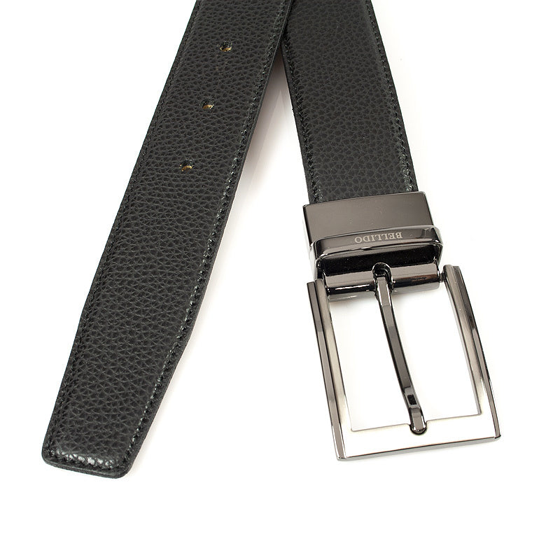 Draaibare heren riem zwart/midden bruin