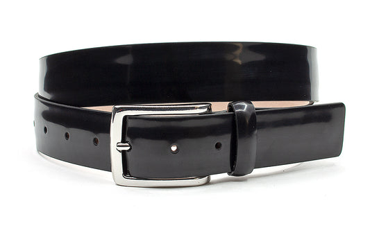 Zwarte mat glanzende heren riem