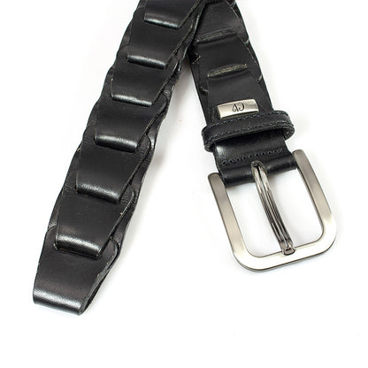 Zwarte fantasie vlecht riem heren