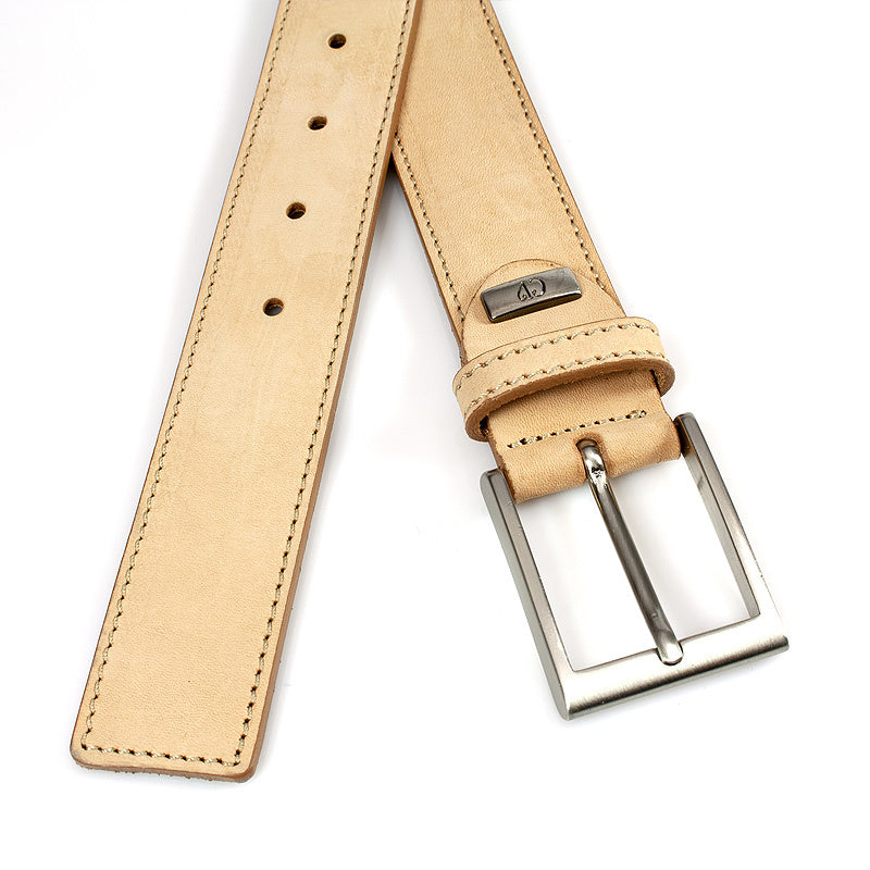 Leuke nubuck riem naturel