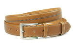 heren jeans riem camel leer 3 cm