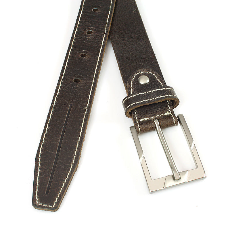 heren jeans riem bruin leer 3 cm