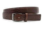 heren jeans riem bruin leer 3.5 cm