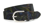 dames jeans riem zwart / blauw leer 4 cm