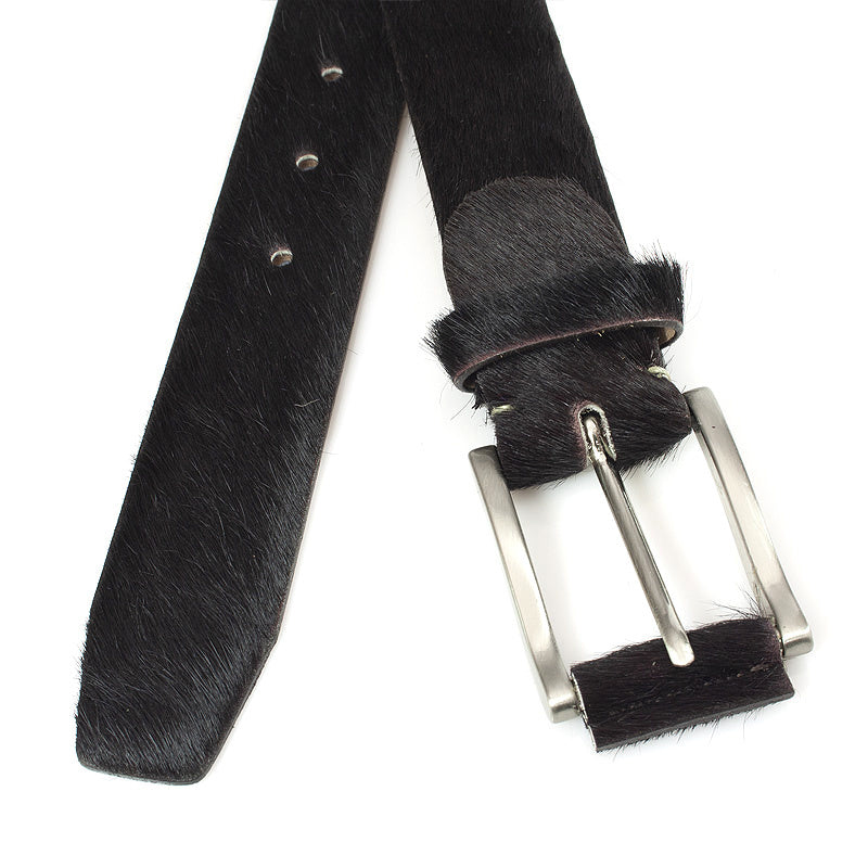 Donkerbruine hair-on riem unisex