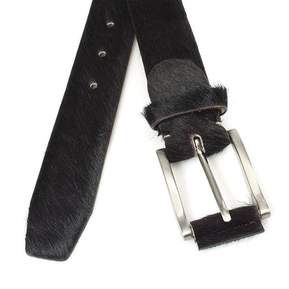 Donkerbruine hair-on riem unisex