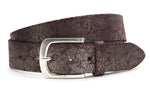 dames jeans riem bruin metallic leer 4 cm