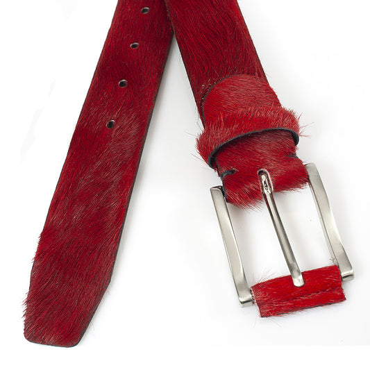 Rode hair-on riem unisex