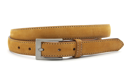 Camel kleurige nubuck dames ceintuur