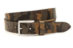 dames jeans riem army look groen leer 3.5 cm