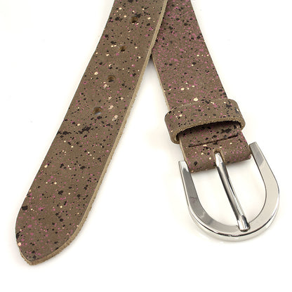 Damesceintuur bruin met spikkels