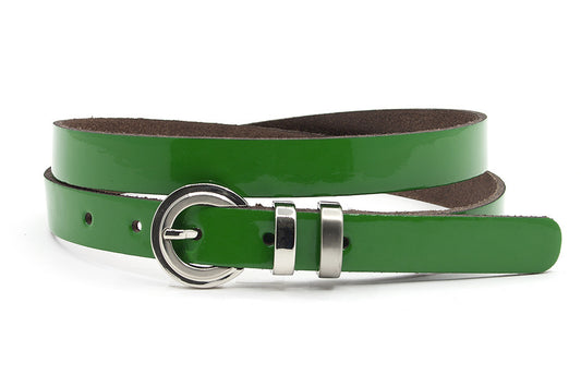 Dames ceintuur groen lakleer