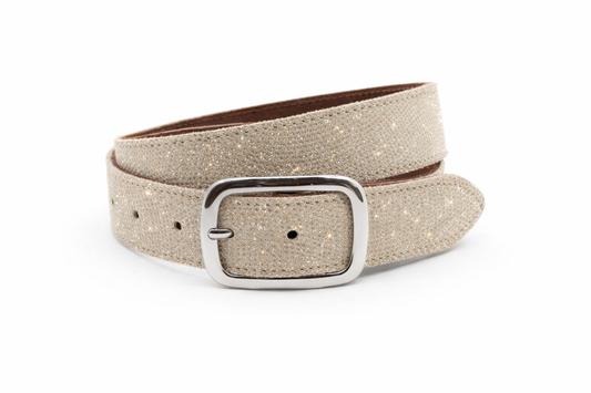 dames jeans riem taupe leer 3.5 cm