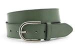 dames basic riem groen leer 4 cm