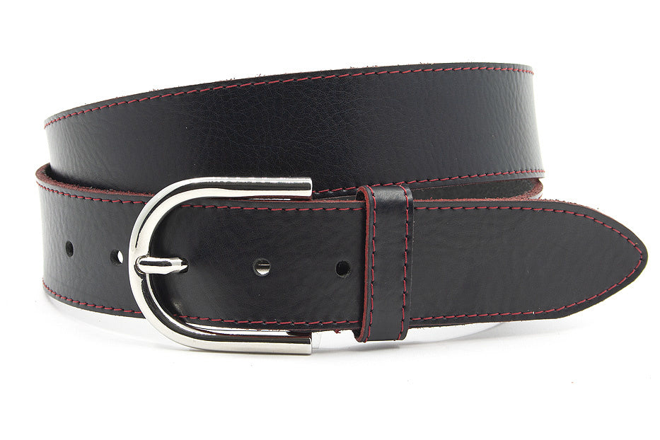 Dames riem zwart/rood