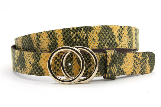 Dames ceintuur geel python