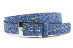 dames jeans riem blauw leer 3 cm